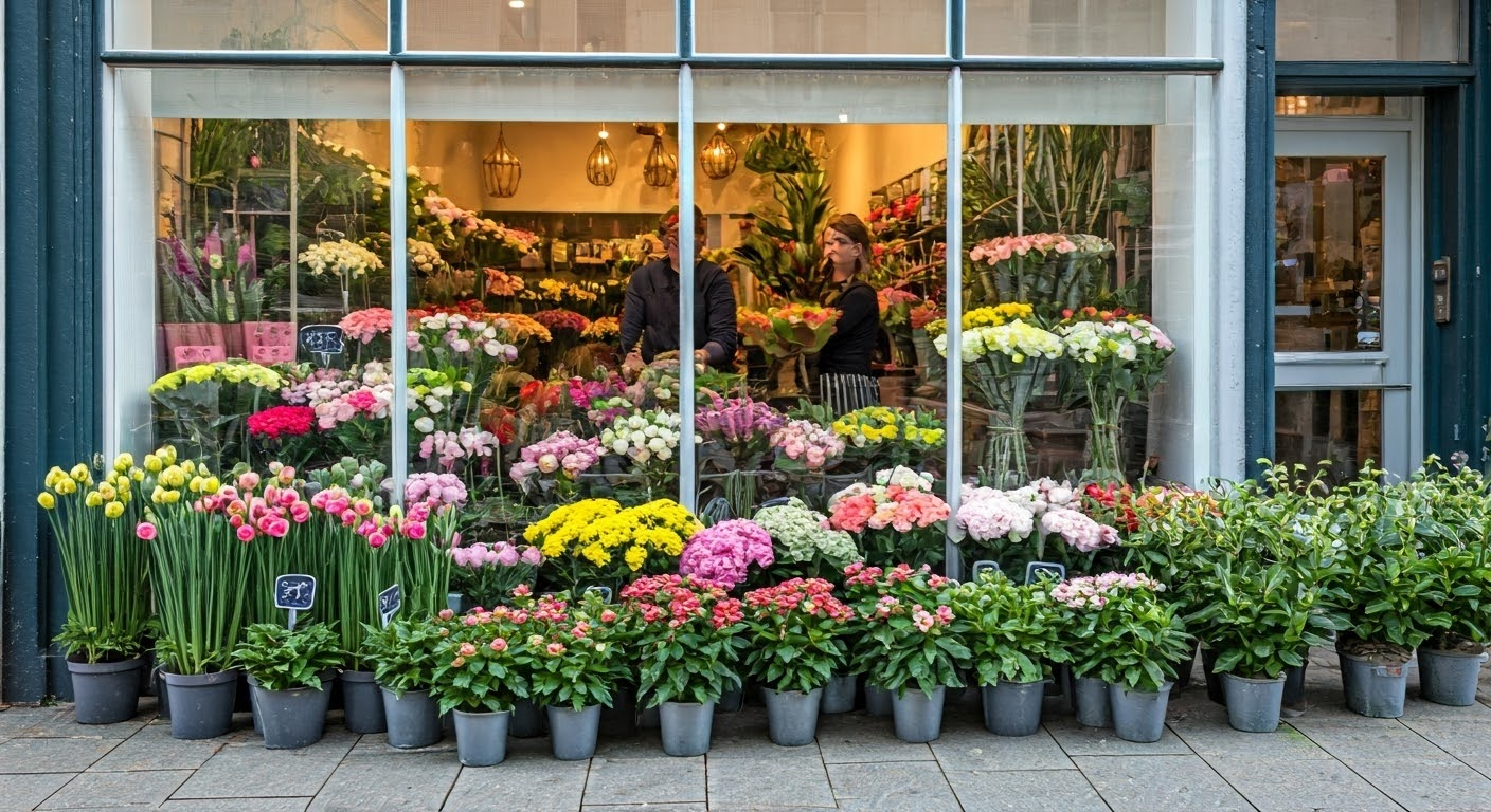 Flower shop display in Urlingford