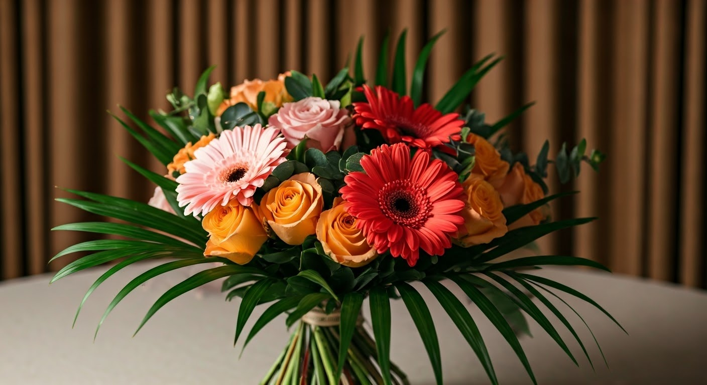 Vibrant flower bouquet display.