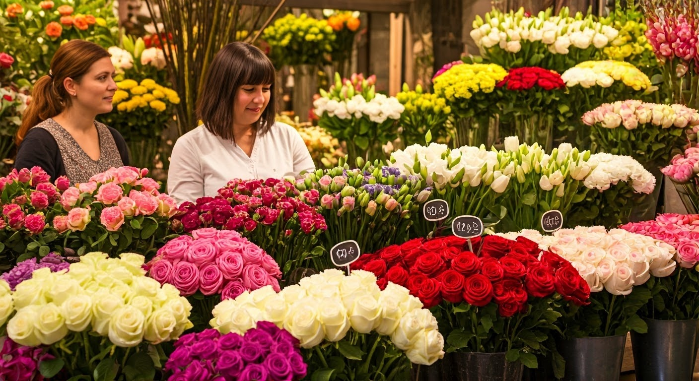 Interior of a local flower shop.