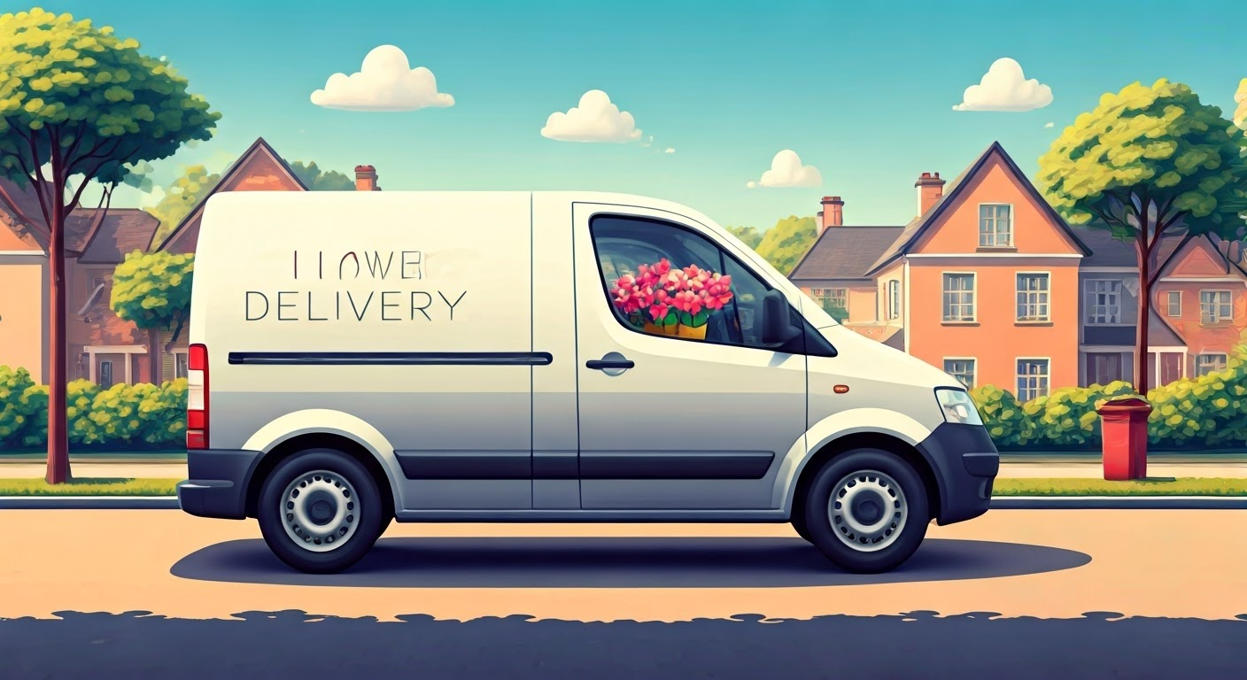 flower delivery concept illustration