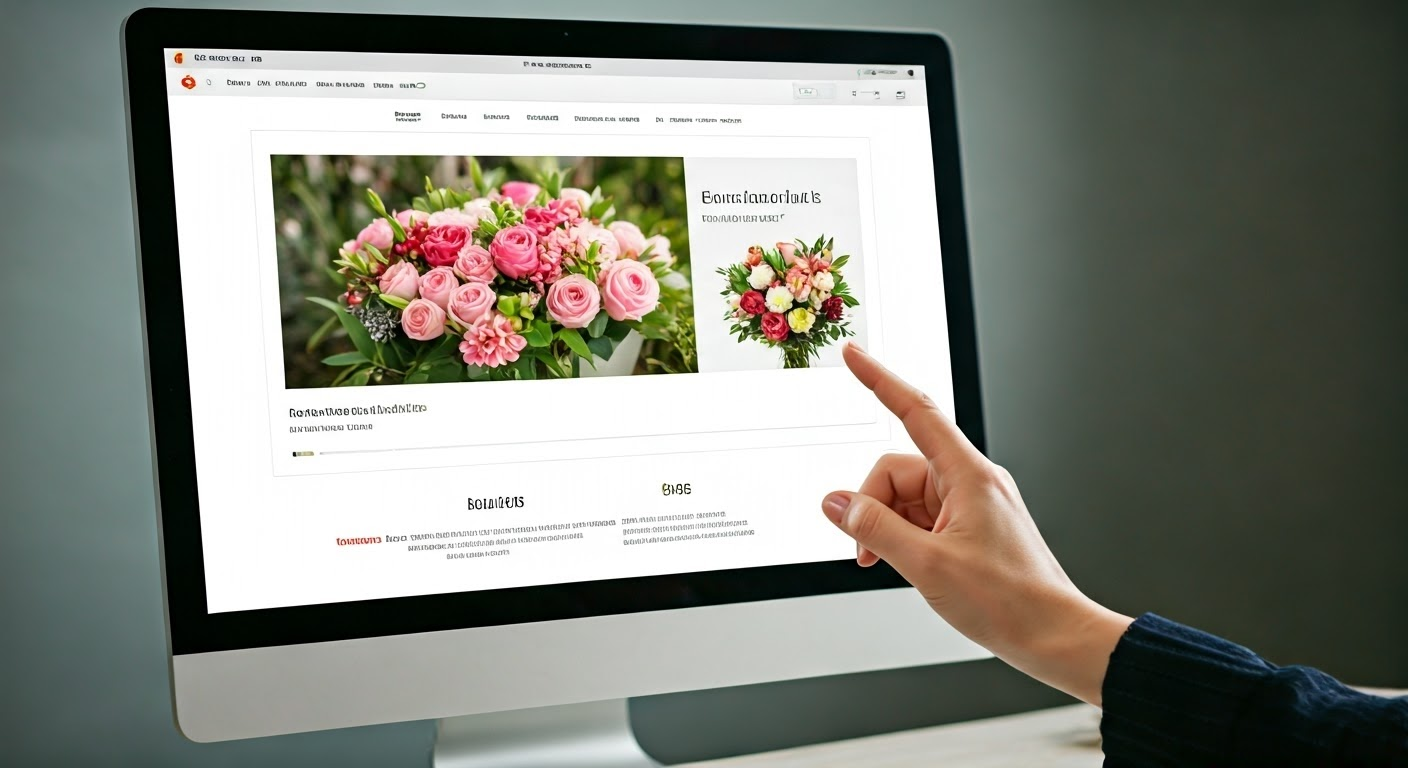 Online flower delivery website interface