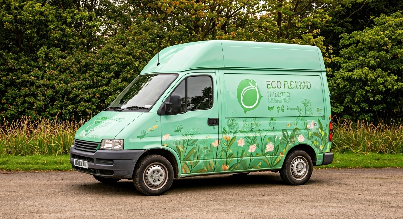 Eco-friendly flower delivery vehicle.